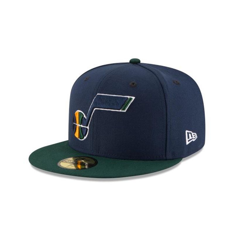 NBA Utah Jazz 2tone 59Fifty Fitted (IHF7342) - Blue New Era Caps